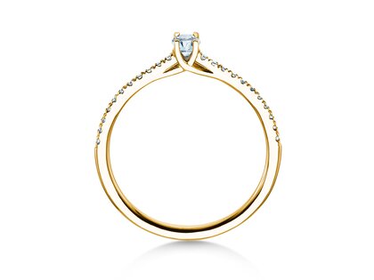 Geburtsstein-Ring Glow Pavé April in 9K Gelbgold mit Diamant 0,25ct und Diamanten 0,09ct