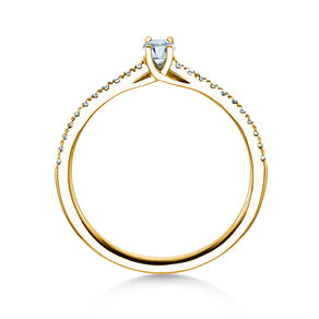 Geburtsstein-Ring Glow Pavé April in 9K Gelbgold mit Diamant 0,25ct und Diamanten 0,09ct