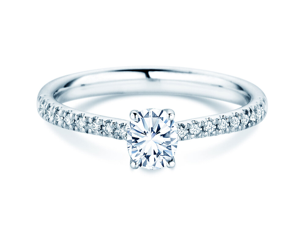 Geburtsstein-Ring Glow Pavé April in Platin 950/- mit Diamant 0,60ct und Diamanten 0,11ct