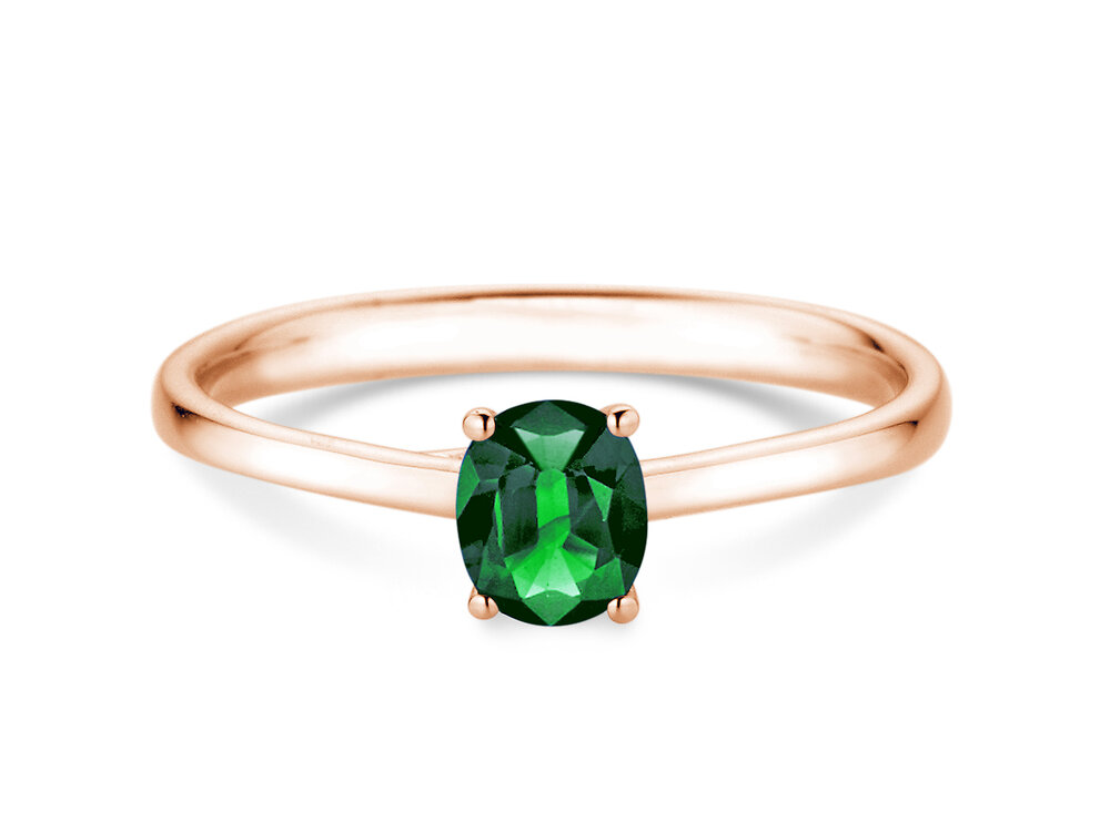 Verlobungsring Glow in 18K Roségold mit Smaragd 0,60ct
