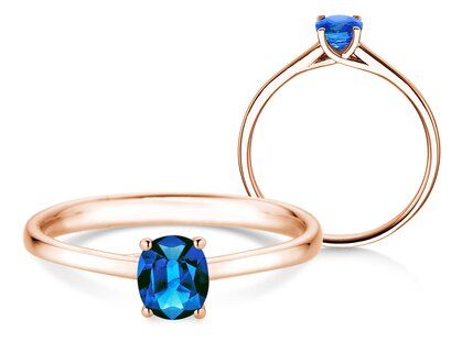 Verlobungsring Glow in 14K Roségold mit Saphir 0,60ct