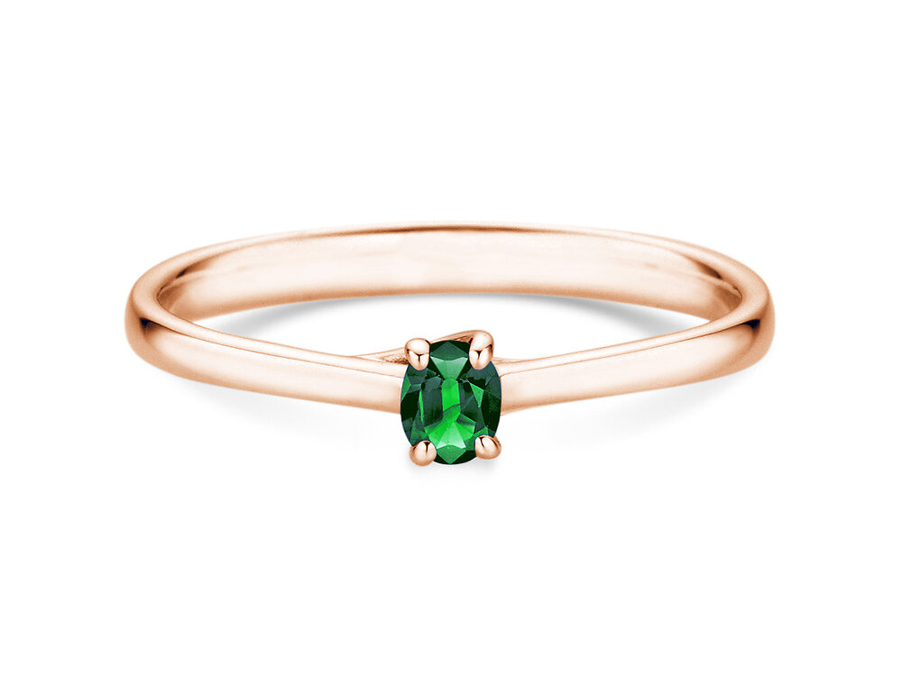 Verlobungsring Glow in 14K Roségold mit Smaragd 0,25ct