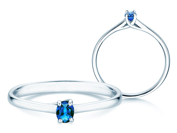 Verlobungsring Glow in 9K Weißgold mit Saphir 0,25ct