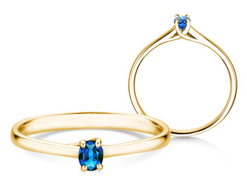 Verlobungsring Glow in 9K Weißgold mit Saphir 0,25ct