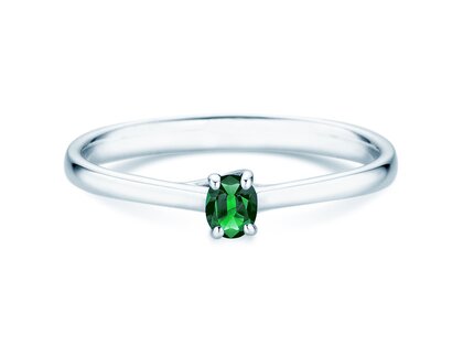 Verlobungsring Glow in 9K Weißgold mit Smaragd 0,25ct