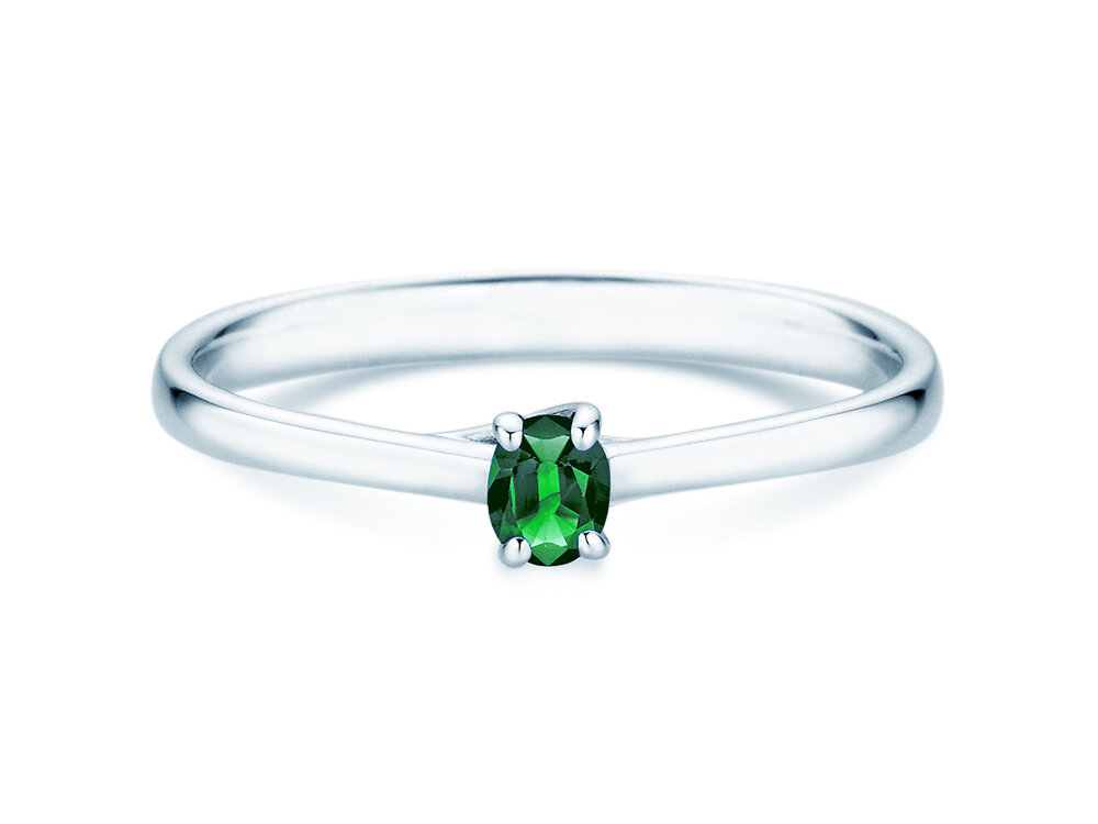 Verlobungsring Glow in 14K Weißgold mit Smaragd 0,25ct