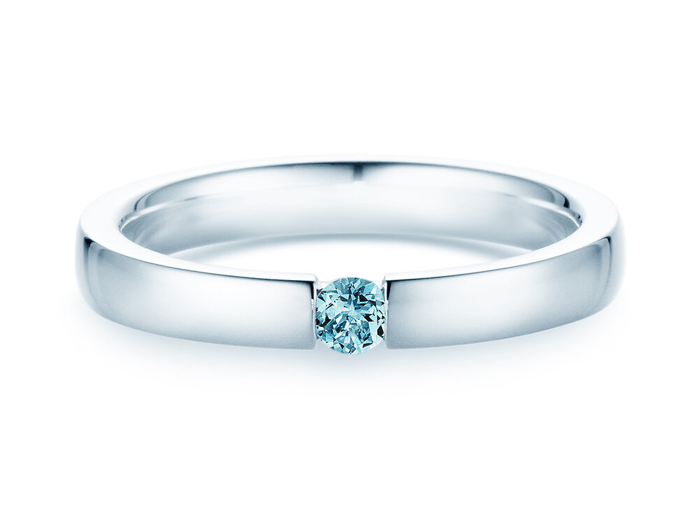 Verlobungsring Infinity Colour in 14K Weißgold mit Blautopas 0,05ct