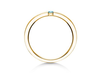Verlobungsring Infinity Colour in 14K Gelbgold mit Blautopas 0,05ct