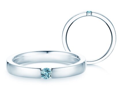 Verlobungsring Infinity Colour in 14K Weißgold mit Blautopas 0,05ct