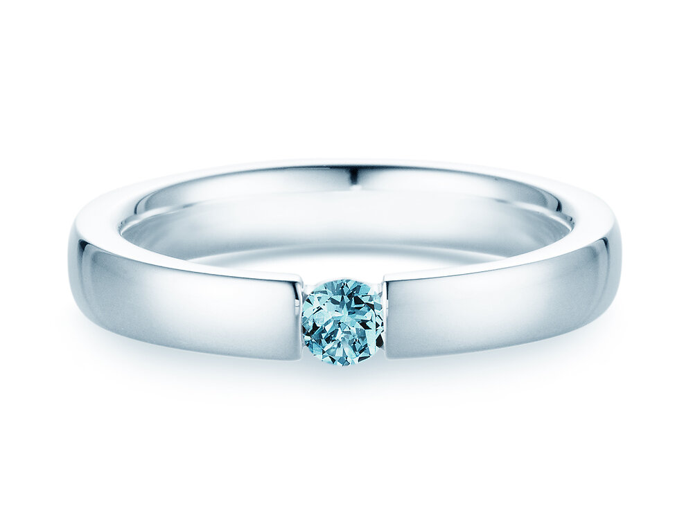 Verlobungsring Infinity Colour in 18K Weißgold mit Blautopas 0,15ct