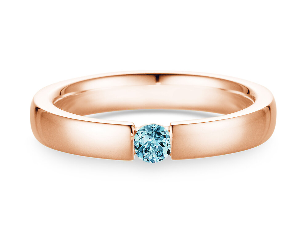 Verlobungsring Infinity Colour in 14K Roségold mit Blautopas 0,15ct