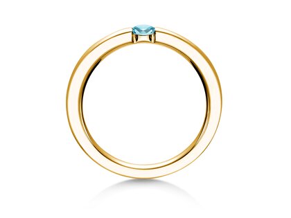 Verlobungsring Infinity Colour in 14K Gelbgold mit Blautopas 0,15ct