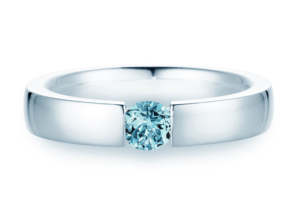 Verlobungsring Infinity Colour in Platin 950/- mit Blautopas 0,50ct