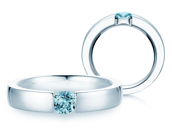 Verlobungsring Infinity Colour in 9K Weißgold mit Blautopas 0,50ct