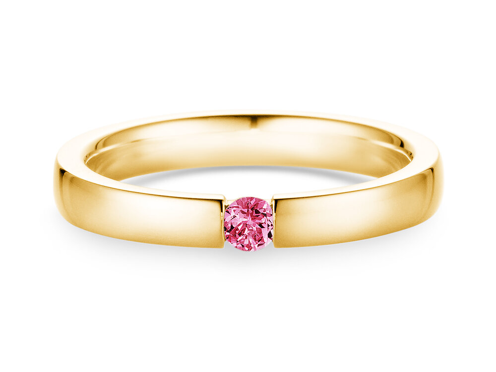 Verlobungsring Infinity Colour in 14K Gelbgold mit Pinker Turmalin 0,10ct