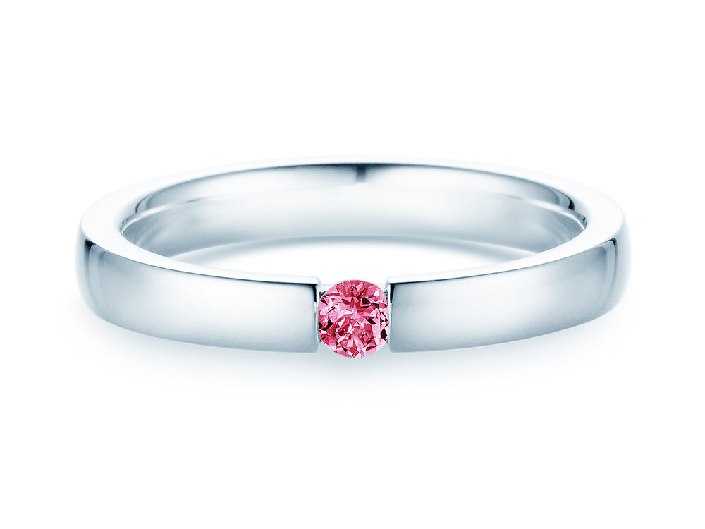 Verlobungsring Infinity Colour in Silber 925/- mit Pinker Turmalin 0,05ct