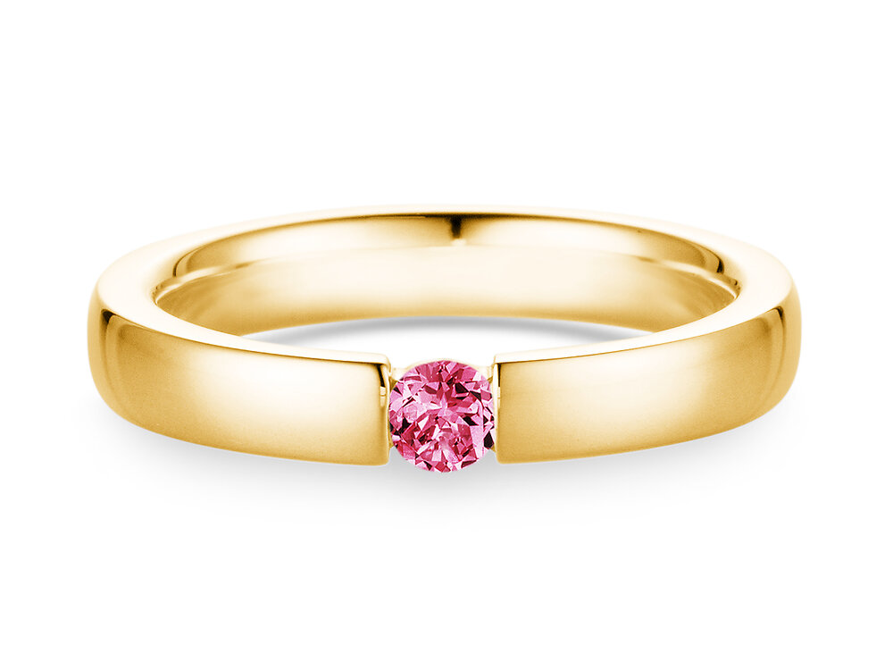 Verlobungsring Infinity Colour in 14K Gelbgold mit Pinker Turmalin 0,15ct