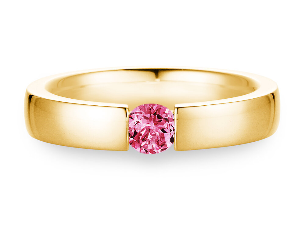 Verlobungsring Infinity Colour in 9K Gelbgold mit Pinker Turmalin 0,50ct