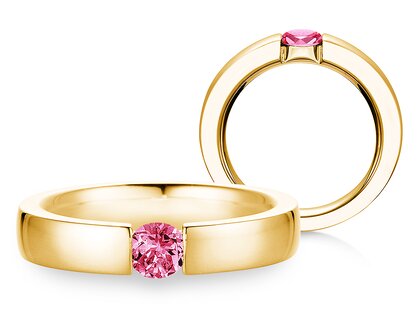 Verlobungsring Infinity Colour in 9K Gelbgold mit Pinker Turmalin 0,50ct