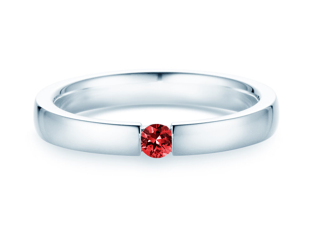 Verlobungsring Infinity Colour in Silber 925/- mit Rubin 0,10ct
