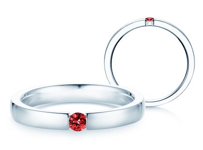 Verlobungsring Infinity Colour in Silber 925/- mit Rubin 0,05ct