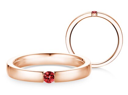 Verlobungsring Infinity Colour in 18K Roségold mit Rubin 0,10ct