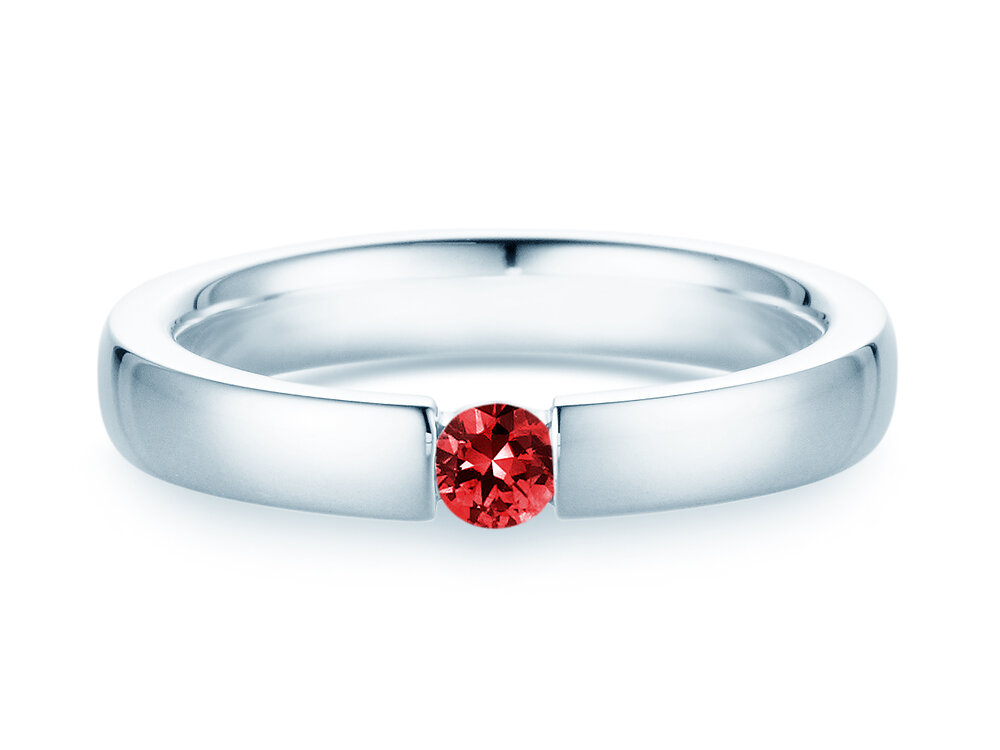 Verlobungsring Infinity Colour in Silber 925/- mit Rubin 0,15ct