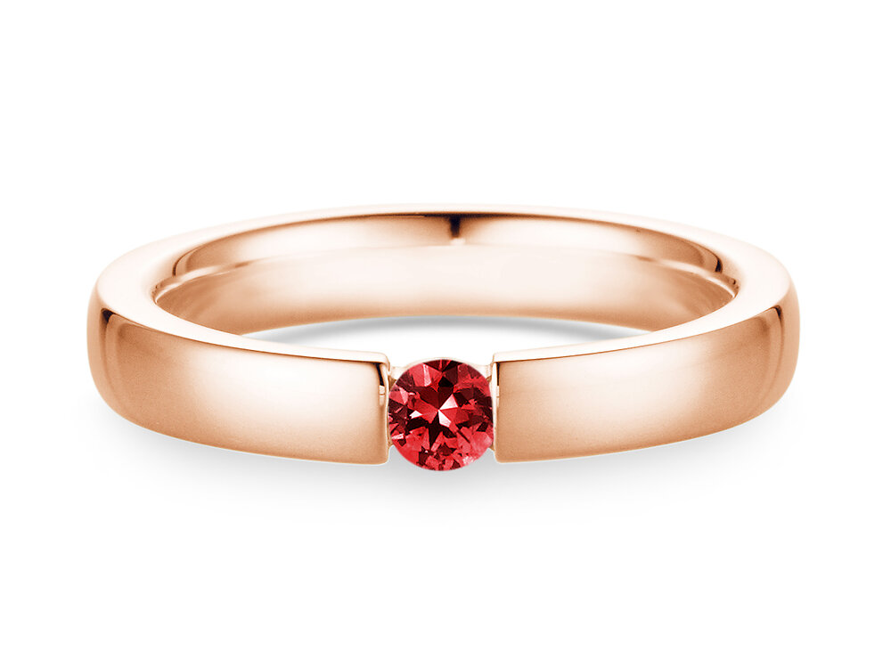 Verlobungsring Infinity Colour in 14K Roségold mit Rubin 0,15ct