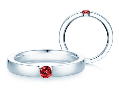 Verlobungsring Infinity Colour in 14K Weißgold mit Rubin 0,15ct