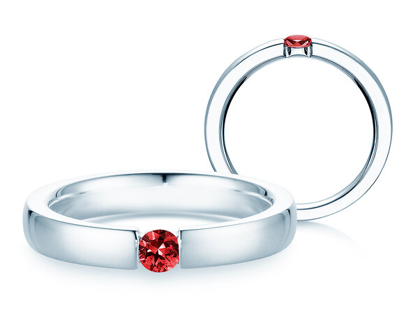 Verlobungsring Infinity Colour in 14K Weißgold mit Rubin 0,15ct