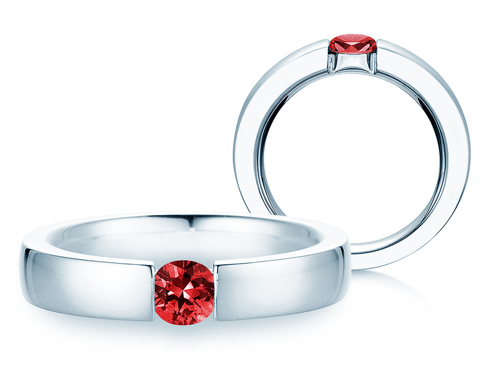 Verlobungsring Infinity Colour in Platin 950/- mit Rubin 0,50ct