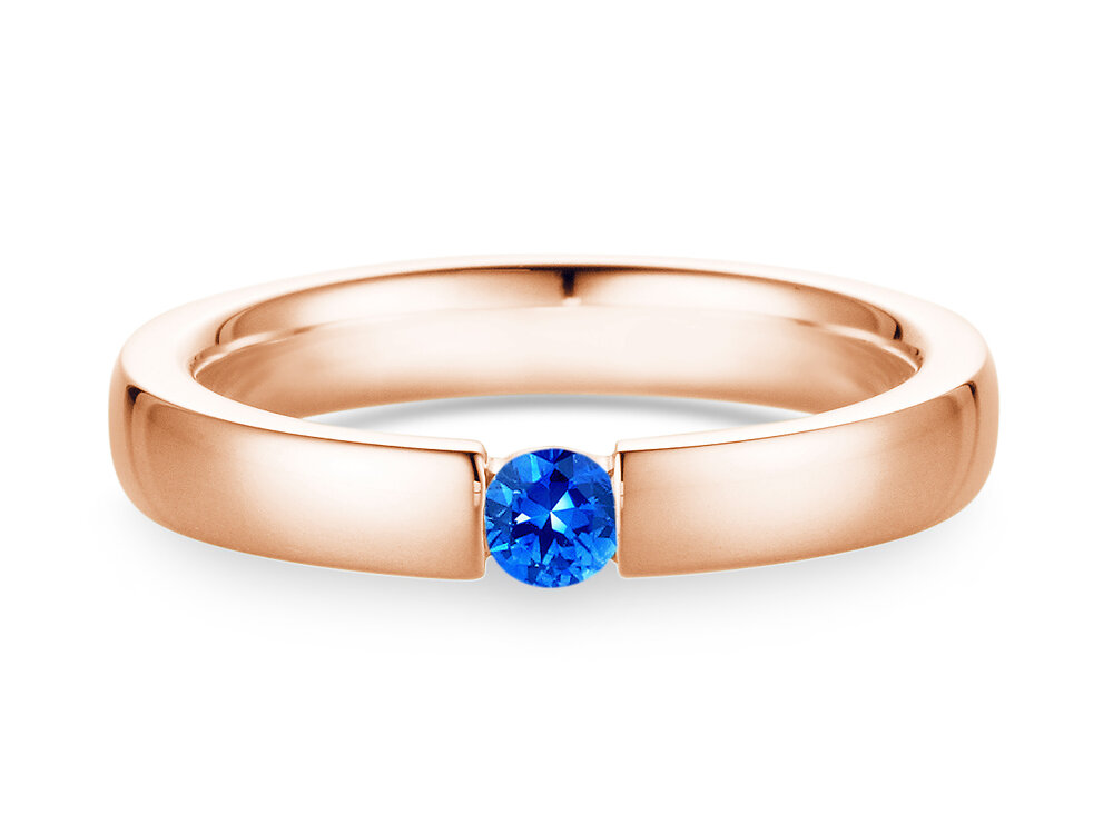 Verlobungsring Infinity Colour in 9K Roségold mit Saphir 0,15ct