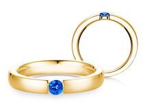 Verlobungsring Infinity Colour in 14K Gelbgold mit Saphir 0,15ct