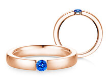Verlobungsring Infinity Colour in 14K Roségold mit Saphir 0,15ct