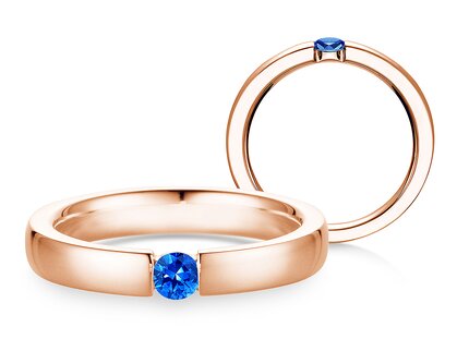 Verlobungsring Infinity Colour in 14K Roségold mit Saphir 0,15ct