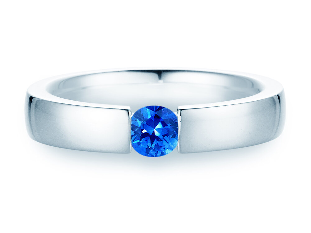 Verlobungsring Infinity Colour in Platin 950/- mit Saphir 0,50ct