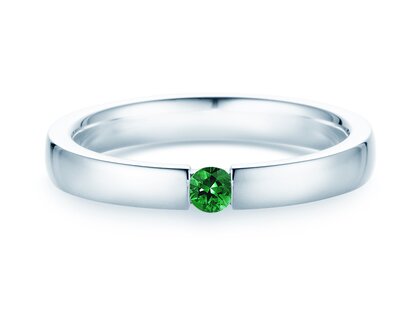 Verlobungsring Infinity Colour in Silber 925/- mit Smaragd 0,03ct