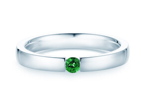 Verlobungsring Infinity Colour in Silber 925/- mit Smaragd 0,03ct