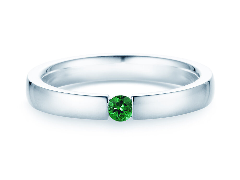Verlobungsring Infinity Colour in Silber 925/- mit Smaragd 0,05ct