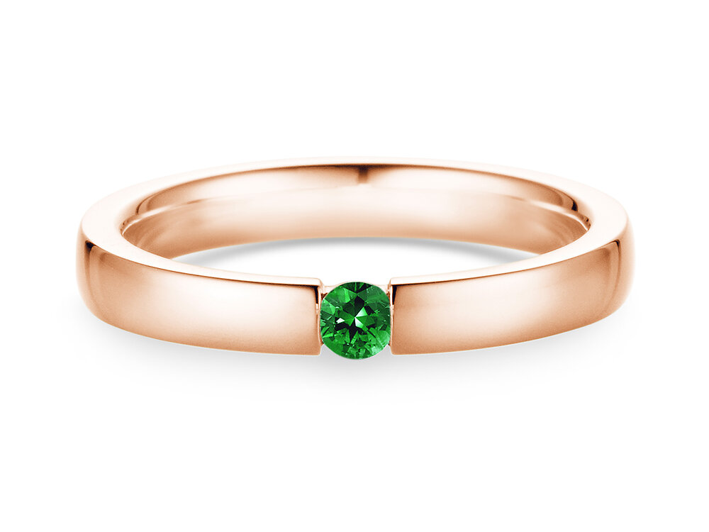 Verlobungsring Infinity Colour in 9K Roségold mit Smaragd 0,03ct