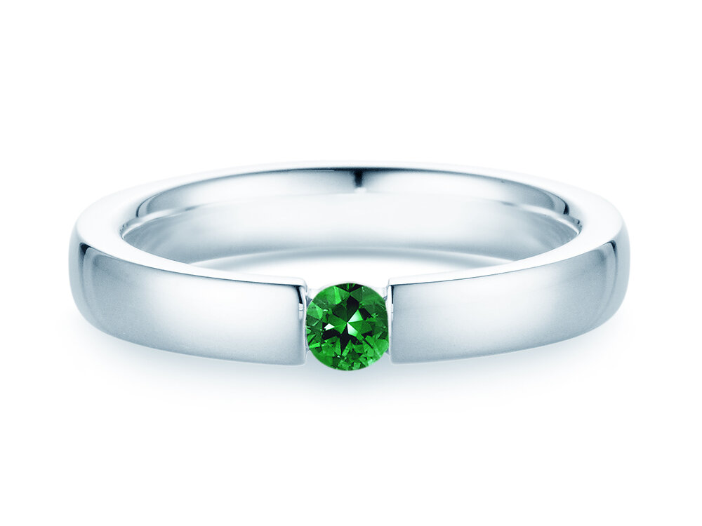 Verlobungsring Infinity Colour in Silber 925/- mit Smaragd 0,15ct