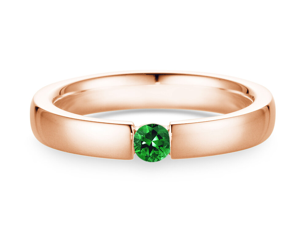 Verlobungsring Infinity Colour in 14K Roségold mit Smaragd 0,50ct