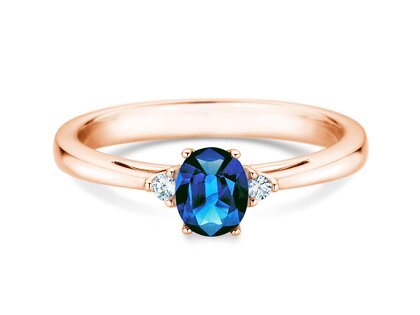Verlobungsring Life in 14K Roségold mit Saphir 0,60ct und Diamanten 0,03ct