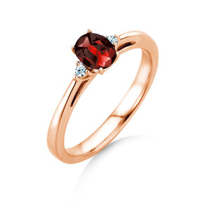 Verlobungsring Life in 9K Roségold mit Rubin 0,25ct und Diamanten 0,03ct