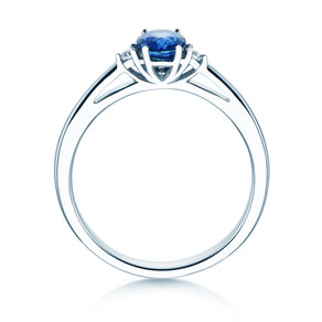 Verlobungsring Life in 14K Weißgold mit Saphir 0,60ct und Diamanten 0,03ct