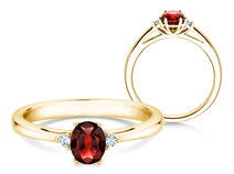 Verlobungsring Life in 18K Gelbgold mit Rubin 0,25ct und Diamanten 0,03ct