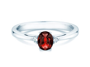 Verlobungsring Life in 9K Weißgold mit Rubin 0,25ct und Diamanten 0,03ct