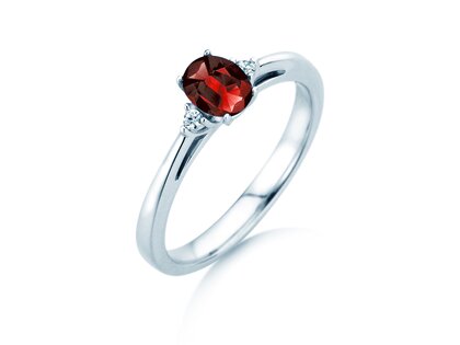 Verlobungsring Life in 9K Weißgold mit Rubin 0,25ct und Diamanten 0,03ct