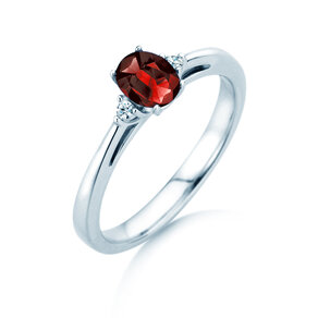Verlobungsring Life in 9K Weißgold mit Rubin 0,25ct und Diamanten 0,03ct