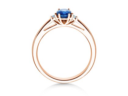 Verlobungsring Life in 14K Roségold mit Saphir 0,60ct und Diamanten 0,03ct